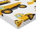 thumbnail image 2 of Ambesonne Cartoon Fitted Sheet, Construction Vehicles, California King, Earth Yellow Black, 2 of 3