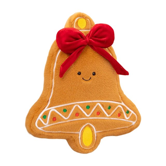 Cojín navideño de peluche, decoración navideña, muñeco de dibujos animados, suave y novedoso. campanas de Navidad