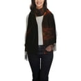 thumbnail image 4 of Châle Long en Spirale Abstraite Marron Tassel Scarf, Léger et Chaud pour Femmes, 4 of 6