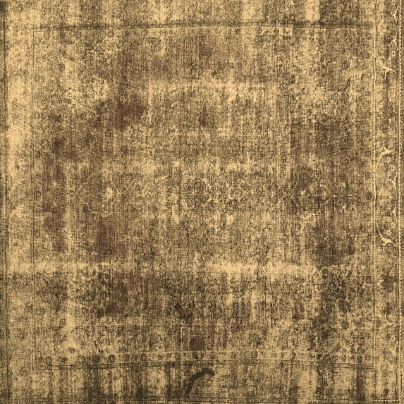 Ahgly Company Indoor Square Abstract Brown Contemporary Area Rugs, 4' Square