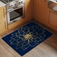 thumbnail image 2 of 2x3 Ft Entryway Area Rug, Navy Blue Yellow Spring Floral Kitchen Rug Runner Washable Floor Mat, Chic Blossoms Botanical Non Slip Indoor Door Mat Throw Carpet for Bathroom Living Room Bedroom, 2 of 8