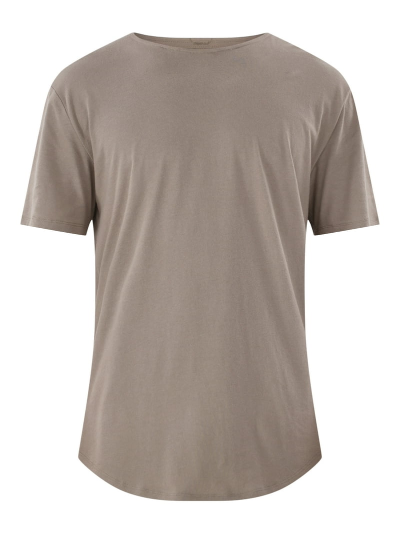 No Boundaries Men's & Big Men's Longline Curved Hem Elongated Tee