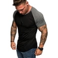 thumbnail image 2 of Men's summer new color matching sports loose casual fashion short sleeve, 2 of 4