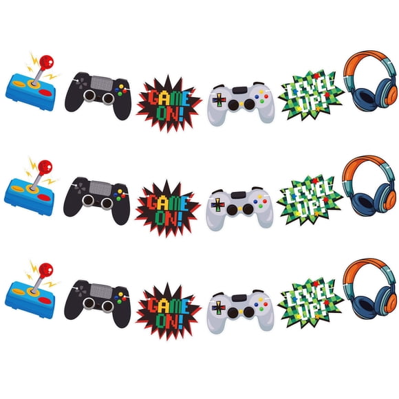 Tema de videojuego Birthday Banner Game On Controllers GamePad