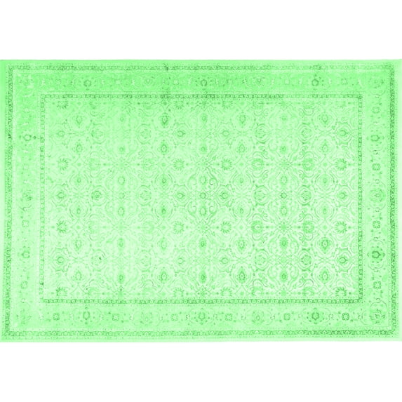 Ahgly Company Indoor Rectangle Persian Emerald Green Traditional Area Rugs, 3' x 5'