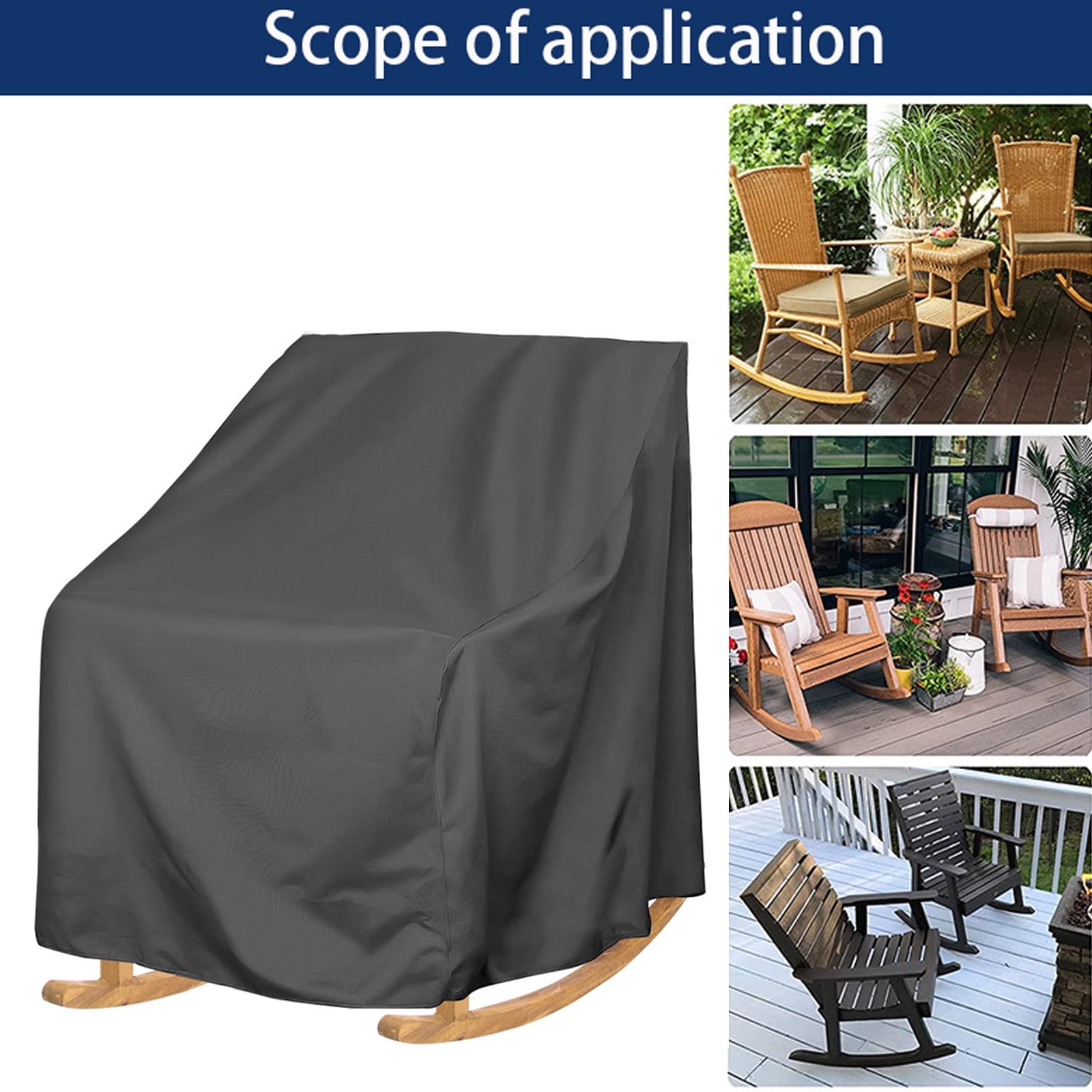 Waterproof Patio Furniture Cover for Outdoor Rocking Chair and Garden Stool, Weather Resistant Exterior Protector, 28x33x39 Inch