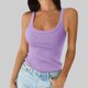 thumbnail image 2 of Camiseta sin mangas de cuello redondo y tirantes finos para mujer - Camiseta ajustada de algodón, camiseta informal sin mangas para combinar en primavera/verano, 2 of 4
