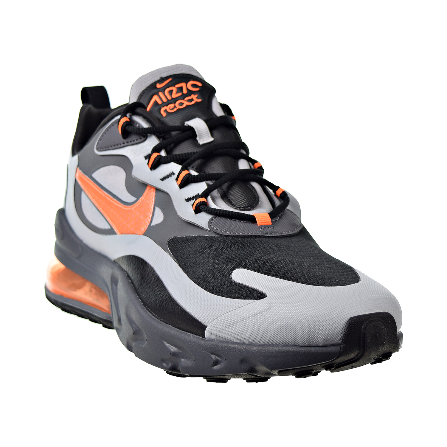 Nike Air Max 270 React Winter Casual Men's Shoes Wolf Grey-Total Orange-Black cd2049-006 - image 2 of 6