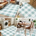 thumbnail image 6 of Aqua White Buffalo Check 4x6 Area Rugs, Farmhouse Plaid Modern Geometric Non-Skid Rubber Backing Large Rectangle Rugs - Living Room Bedroom Home Office, Indoor Floor Mat Carpets Washable Rug, 6 of 9