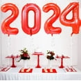 thumbnail image 2 of Globos de números rojos Globo de helio de aluminio Mylar Decoración de banquete de fiesta de cumpleaños Digital, 2 of 6