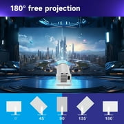 LOOKFUN Mini Projector with Wifi 6 and Bluetooth, 4K 1080P Support Portable Projector 180° Rotatable 130 Screen Movie Projector Auto Keystone Compatible for Laptop, PC, Smartphone (White)