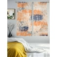 thumbnail image 4 of Orange Blue Sheer Curtains 63 Inch Length 2 Panels Set, Semi Transparent Voile Rod Pocket Curtains for Living Dining Room Bedroom Drapes Minimalist Smear Abstract Art Painting, 4 of 6