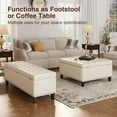thumbnail image 4 of Veanerwood Storage Bench, 51-Inch Storage Ottoman Bench, 30 Gallons, Large Storage Ottoman, Modern Faux Leather Ottoman with Storage for Living Room, Bedroom, Entryway, Hallway, Office, White, 4 of 8