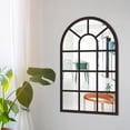 thumbnail image 7 of Arched Window Wall Mirror, Rustic Farmhouse Accent Mirror, Wood Framed Entry Mirror Windowpane Acrylic Mirror for Living Room,Bathroom,Bedroom,Kitchen, 7 of 7