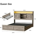 thumbnail image 5 of Vabches Twin Size Bed Frame with 4 Drawers, Metal Platform Bed with LED Lights, Charging Station and Bookcase Headboard, No Box Spring Needed, 5 of 7