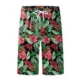 thumbnail image 4 of JAJAHO Mens Hawaiian Beach Shorts Tropical Printed Drawstring Elastic Waist Breathable Mesh Summer Shorts Trendy Bottoms, 4 of 5