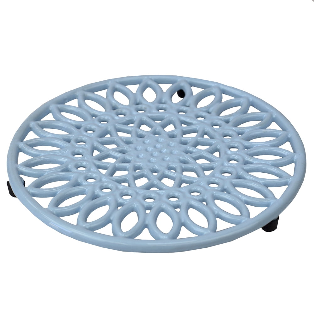 Multipack Offer a Pair of Blue Heavy Duty Cast Iron Oval Kitchen Trivets 