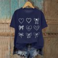 thumbnail image 2 of TTUHYWXI Valentines Shirt for Women Romantic Love Heart Bow T-Shirts Valentine Day Lover Tee Tops Comfy Short Sleeve Shirts (Navy, L), 2 of 6