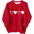 thumbnail image 2 of Girls Red Heart Print Sweatshirt, Soft Long Sleeve Crewneck, Valentine's Day Kids Top, Stretchy Machine Washable Cute Casual Shirt for Youth,Size 4 T, 2 of 9