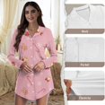 thumbnail image 6 of Yuyamidu Candy Canes Long Button Down Nightgowns for Women Snowflake Pajama Dress with Pockets Christmas Nightgown Sleepwear Loose Sleepshirt Size 2XL, Pink, 6 of 7