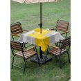 thumbnail image 4 of Outdoor Tablecloth with Umbrella Hole for Patio/Picnic/Party/Camping, Yellow Abstract Waterproof Table Cloth Square Cover Washable, Grey Geometric Oil Painting Vintage Gradient (60"x 60"), 4 of 8