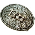 thumbnail image 3 of Moranse Religion Cross Cowboy Kneeling Prayer And Horse Design Belt Buckles, 3 of 5