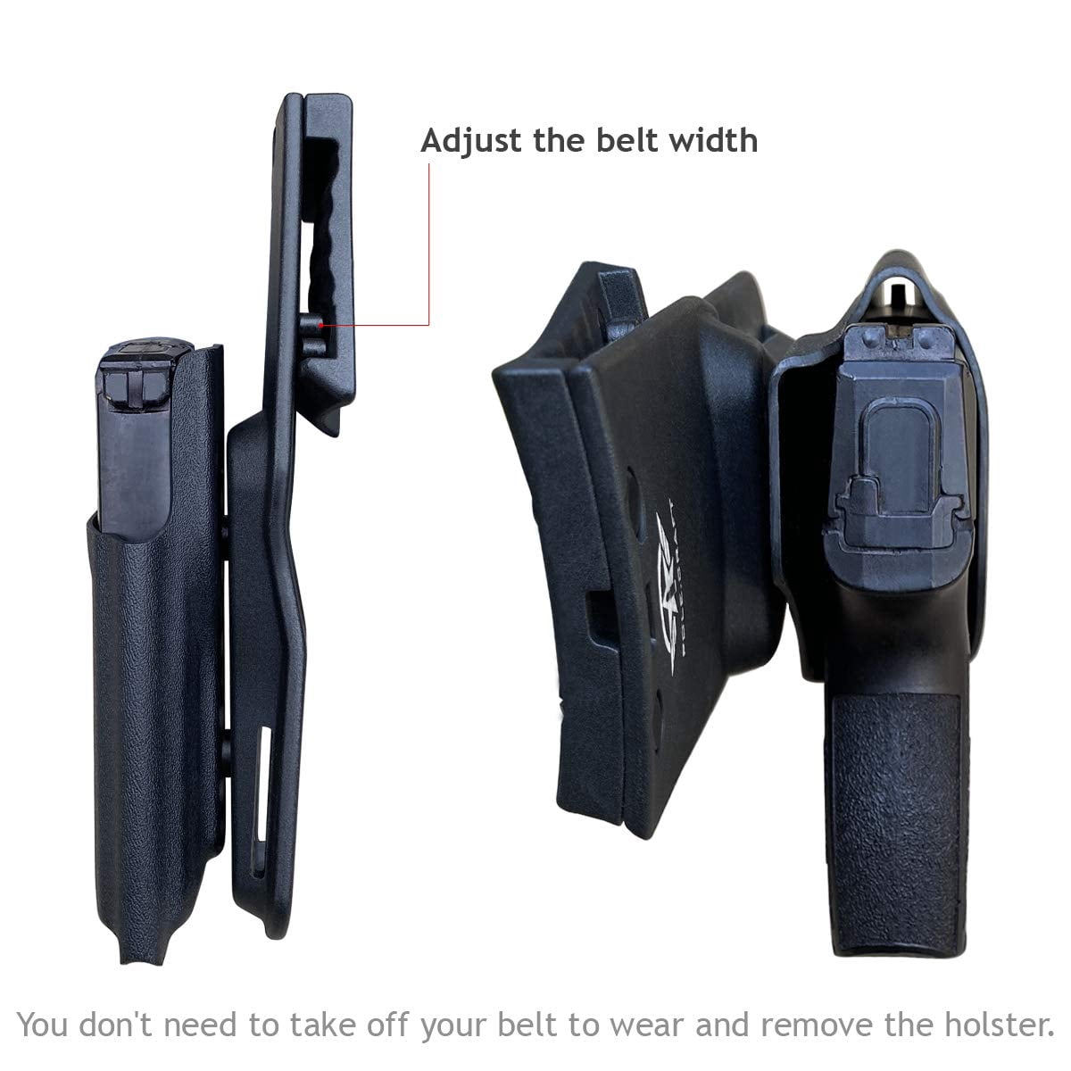 Sig P365 Holsters, P365 Holsters OWB Kydex Holster Custom Fit: Sig Sauer P365 / P365 SAS / P365 X Pistol - Outside Waistband Carry 1.5-2 Inch Belt Clip (Black, Right)