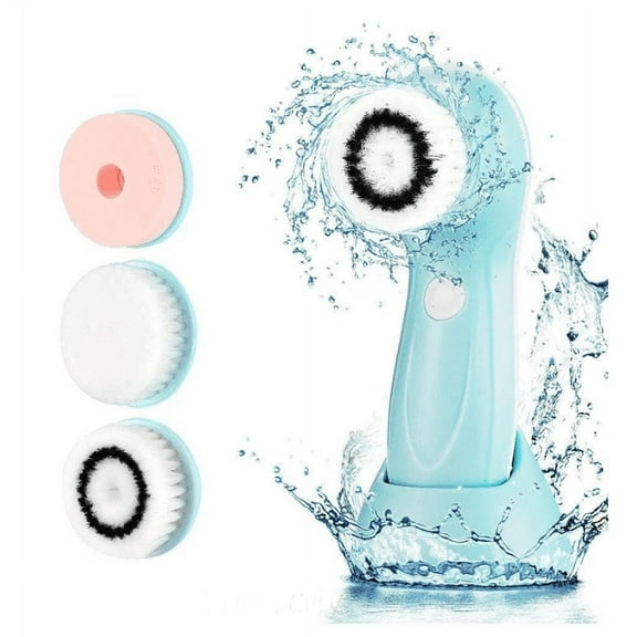 Facial Cleansing Brush,Rechargeable Waterproof Face Scrubber with 3 Brush Heads,Face Spin Brush for Exfoliating, Massaging and Deep Cleansing