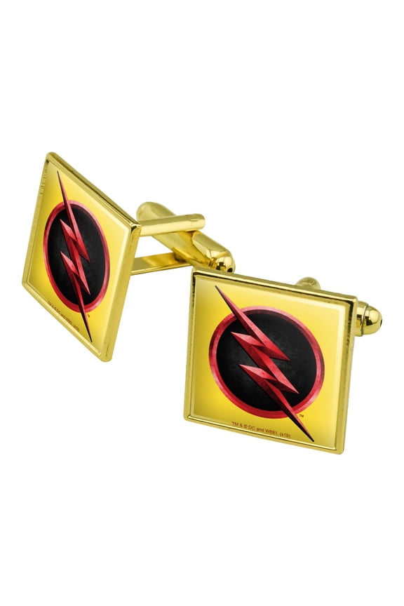 The Flash TV Series Reverse Flash Logo Square Cufflink Set - Silver or Gold