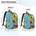 thumbnail image 3 of Rateoe Dinosaur Riding a Motorcycle Pattern Canvas College Laptop Backpack,Travel Daypack,Durable Rucksack Travel Notebook Bag School Backpack Book Bag for Men Women-Medium, 3 of 7