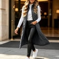 thumbnail image 7 of MXALUOB Long Puffer Vest for Women Zip Up Stand Collar Quilted Vests with Pockets Lightweight Sleeveless Padded Coat Winter Daily Wear, 7 of 7