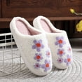 thumbnail image 4 of BERANMEY Cute Flower Print Slippers for Women Soft Plush Comfy Warm Slip-On Couple Womens Slippers Indoor Fluffy House Slippers for Womens Non-slip Fuzzy Flat Slides, 4 of 8