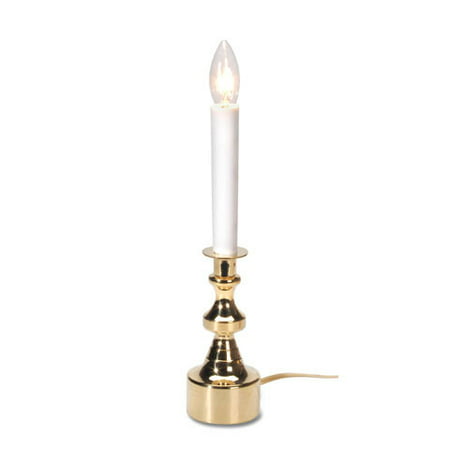 Darice Tall Electric Candle Lamp: White Candle, Gold Base, 12