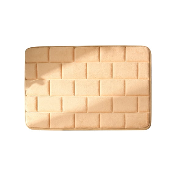 Leodye 1PCS Solid Color Absorbent Bathroom Door Mat Quick-dry Non-slip Home Shower Room Toilet Entrance Floor Mat -16x23.62in