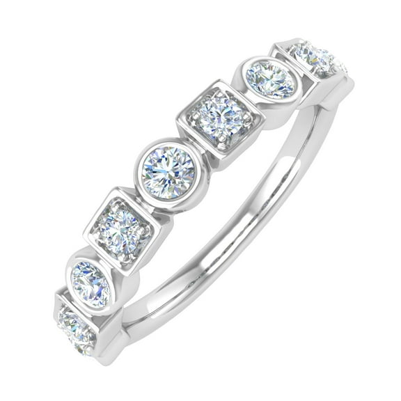 1/2 Carat Diamond Wedding Ring in 14K White Gold (Ring Size 8.25)