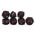 thumbnail image 1 of Juego de 7 dados huecos de cobre, portátiles, balanceados, rodantes, de metal grabado, poliédricos para juegos de mesa, color negro y rojo., 1 of 14