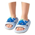 thumbnail image 3 of Sandals for Toddler Girls Indoor Summer Cartoon Whale Print Lightweight Beach Flip Flops Kids Slippers Blue 18-24 Months, 3 of 9
