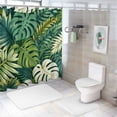 thumbnail image 7 of Awypu Durable and Washable Palm Leaves Hawaiian Monstera Banana Leaves Waterproof Shower Curtain Multiple Sizes White, 7 of 7
