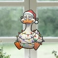 thumbnail image 3 of Lotusprinthandmade Funny Duck Merry Christmas Custom Shape Window Hanging Acrylic Ornament (4x4), christmas duck decoration, duck window hanging, 3 of 5