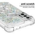 thumbnail image 4 of Motorola Moto G10 Case Moto G30 Case with Creativity Clear Quicksand Glitter Flowing Liquid Floating Soft TPU Case w/Stand Bling Diamond Sparkle Phone Cover for Motorola Moto G10  Silver, 4 of 14