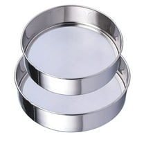 LQQBOX 2 Pcs Flour Sifter,Stainless Steel Fine Mesh Strainers Flour Sieve, Round Sifter for Baking Cake Bread (6-Inch and 8-Inch)
