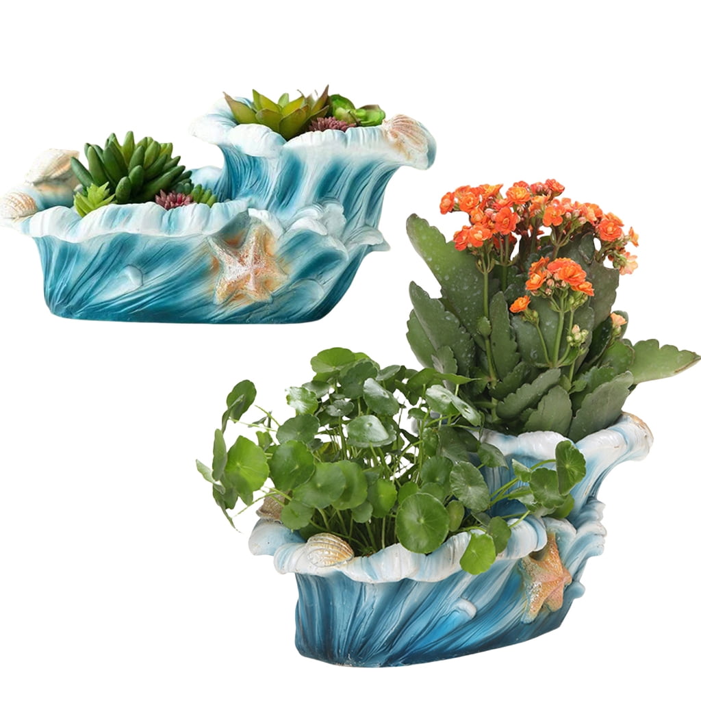 Unique Resin Planter Gardening Pots Practical Flower Pots Indoor Garden Decors Resin Texture Suitable for Indoor Plant