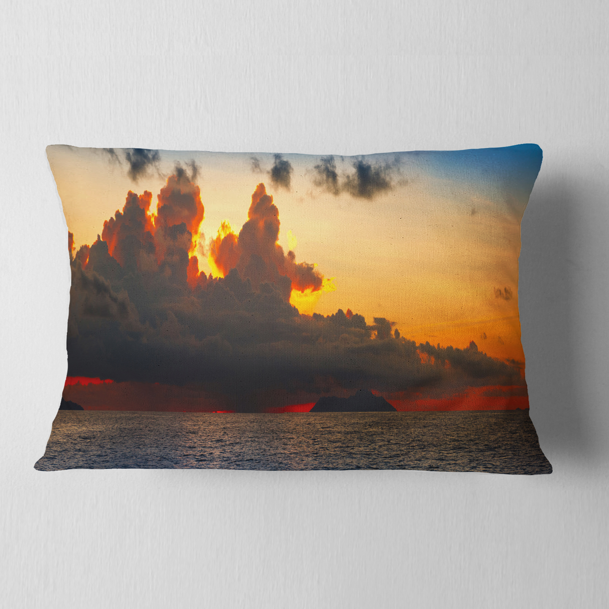 Designart 12" x 20" Gold Polyester Throw Pillow
