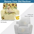 thumbnail image 4 of Whosucclay Sunflower Daisy Print Recliner Slipcovers, 4-Pieces Stretch Recliner Cover with Storage Pocket, Soft Reclining Chair Slipcover Anti Dust Furniture Protector for Kids Pets, 4 of 8