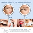 thumbnail image 4 of Zelaxy Makeup Mirror 8 Inch, Vanity Mirror with Light Double Sided 1X 10X Magnifying Mirror, Makeup Mirror with Light 3 Color Lighting, Led Mirror Brightness Adjustable (Silver), 4 of 7