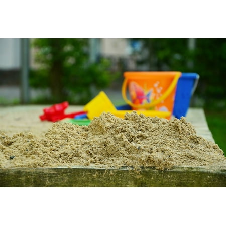 Canvas Print Clean Residential Area Sand Playground Sand Pit Stretched Canvas 32 x