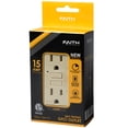 thumbnail image 5 of Faith 15A GFCI Outlets, Slim, Non-Tamper-Resistant GFI Duplex Receptacles with LED Indicator, Self-Test Ground Fault Circuit Interrupter with Wall Plate, ETL Listed, Ivory, 10 Pack, 5 of 6