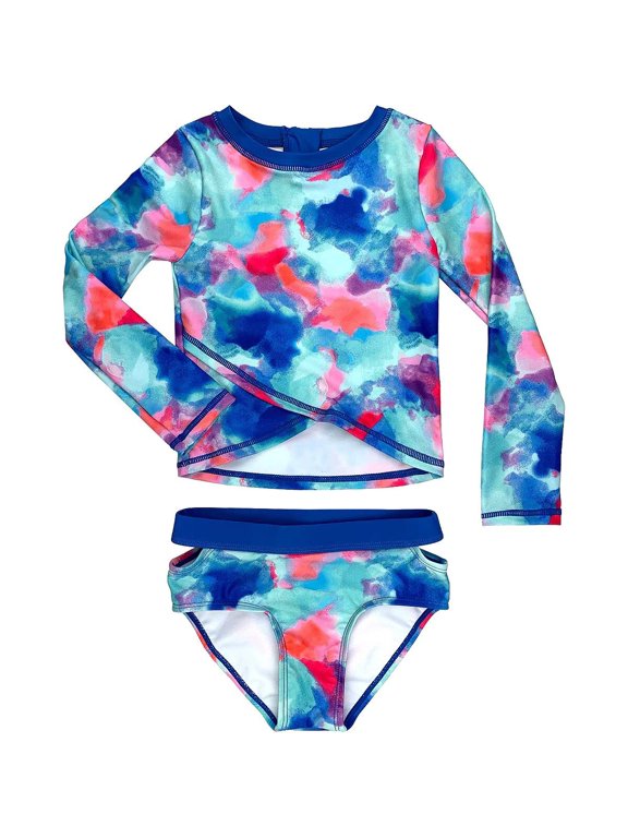 Kids Girl's Rashguard Two-Piece Set (Toddler/Little Kids/Big Kids) Ocean Tie-Dye 8 Big Kids