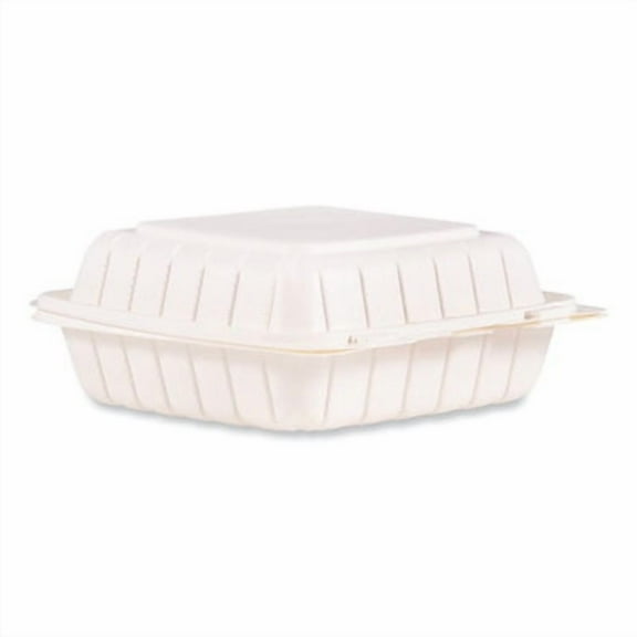 Dart 85MFPPHT1R Hinged Lid Containers, 8.25 X 8 X 3, White, Plastic, 150/carton