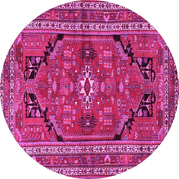Ahgly Company Indoor Round Persian Pink Traditional Area Rugs, 4' Round